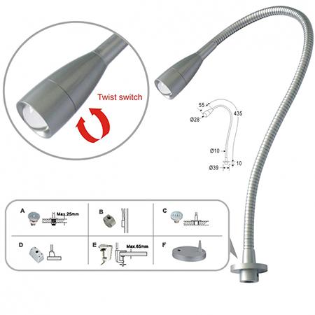 Lámpara cuello de cisne LED ajustable SC-E101